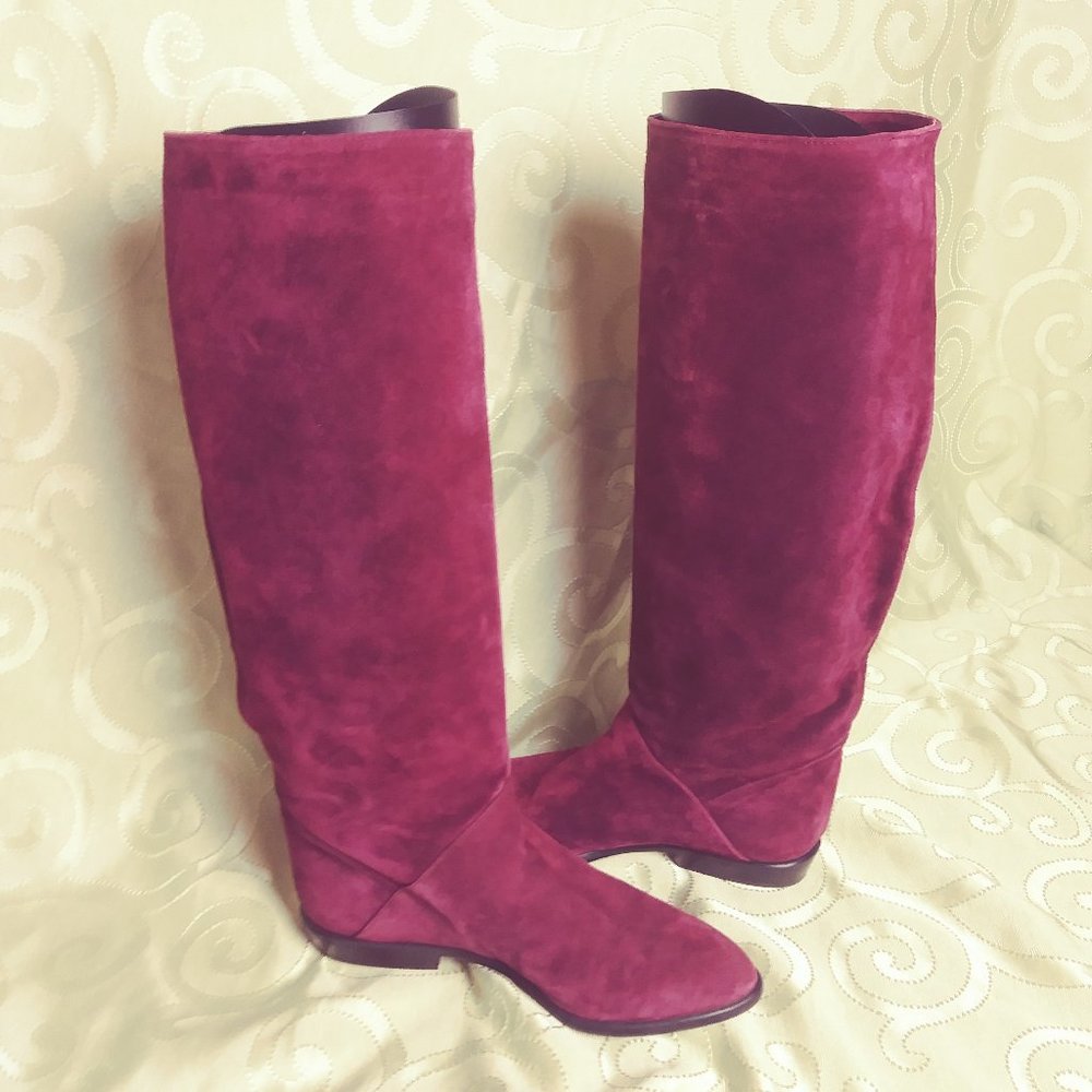 Vintage Imported 1980s Soft Suede Riding Style Knee High Saks Fifth Avenue Boots